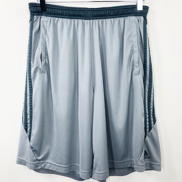 adidas Other - Adidas Silver Black 3 Stripe Logo Jersey Shorts L